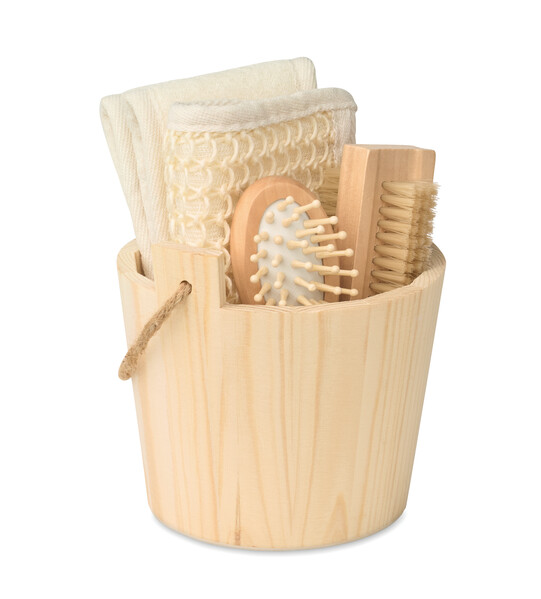 Bath gift set in wooden bucket Selfcare