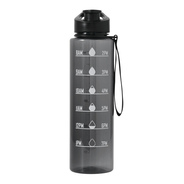 Sports Water Bottle Aqua Level - Black