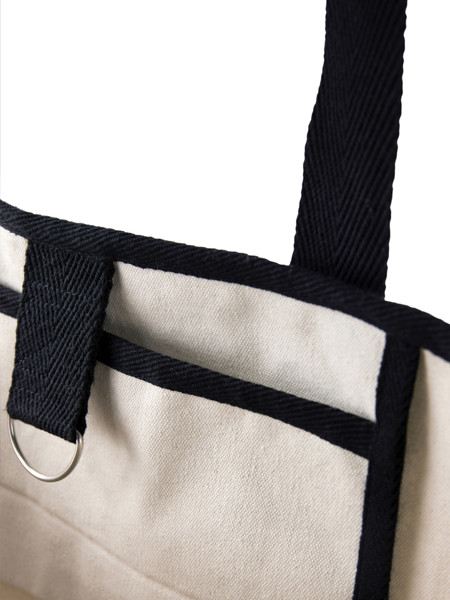 VINGA Volonne AWARE™ recycled canvas beach bag - Off White / Black