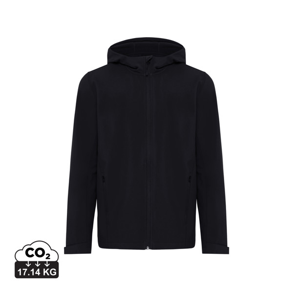 Veste homme soft shell en polyester recyclé Iqoniq Makalu - Noir / 4XL