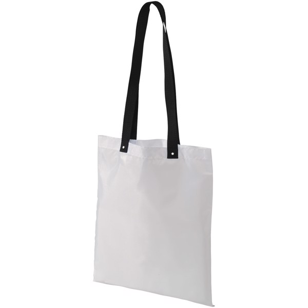 Uto coloured handles convention tote bag - White / Solid Black