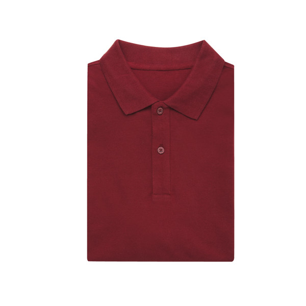 Polo en coton piqué et recyclé Iqoniq Yosemite - Rouge Bordeaux / M