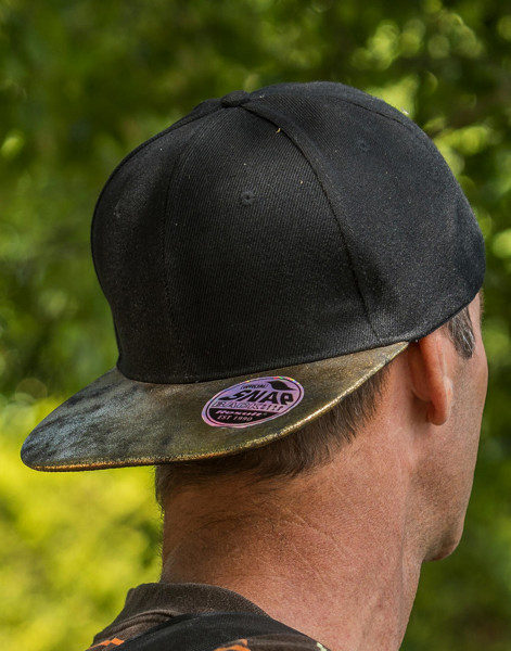 Bronx Glitter Flat Peak Snapback Cap - Black / Silver / ONE SIZE