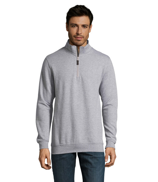 STAN Sweat Zip Collar 260 - Grey Melange 2XXL