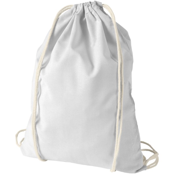 Oregon 100 g/m² cotton drawstring bag 5L - White