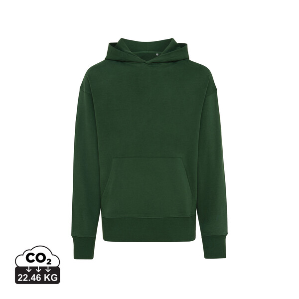Mikina s kapucí Iqoniq Yoho relaxed fit z recykl. bavlny - Forest Green / XXL
