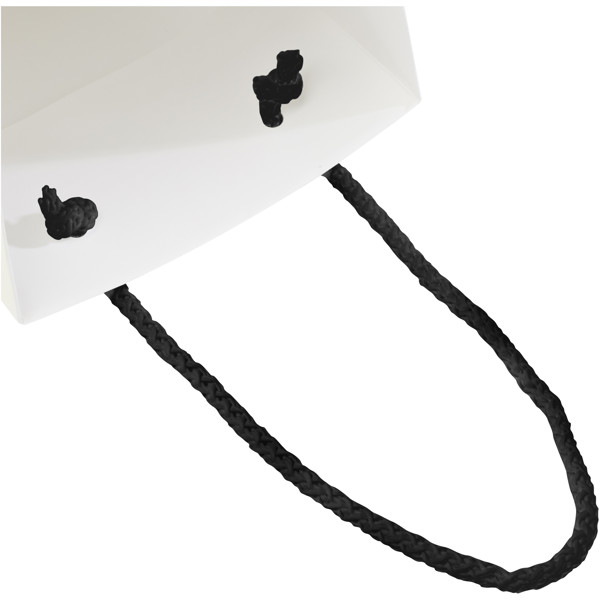 Wine bottle bag, 170 g/m2 paper, 12x9x37 cm - White / Solid Black