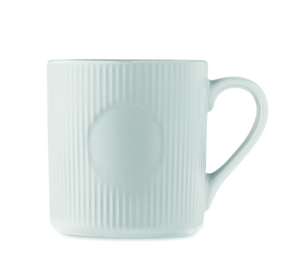 Ribbed ceramic mug mat 340 ml Ribmug - White