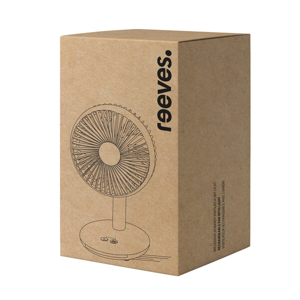 Ventilateur rechargeable avec lumière DESKSTREAM - blanc