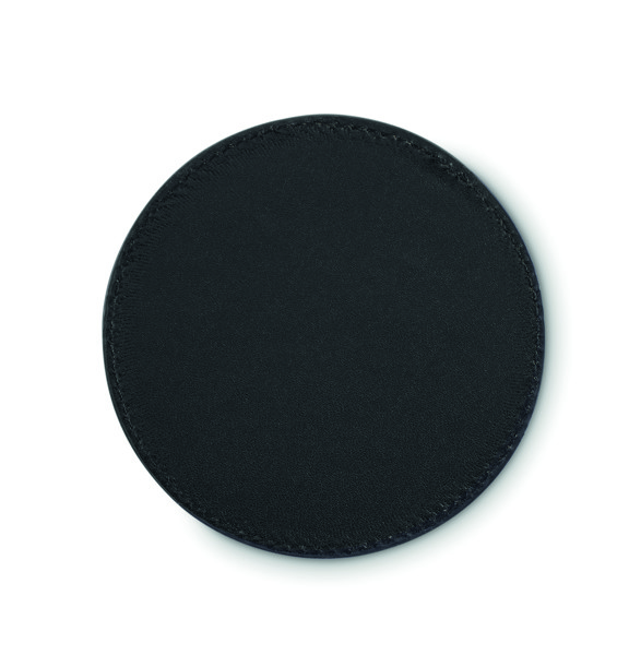 Round coaster in PU Posa - Black