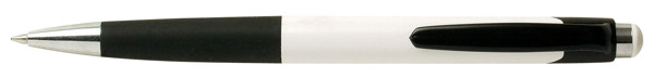 Garna plastic ballpoint pen, chrome finish - White