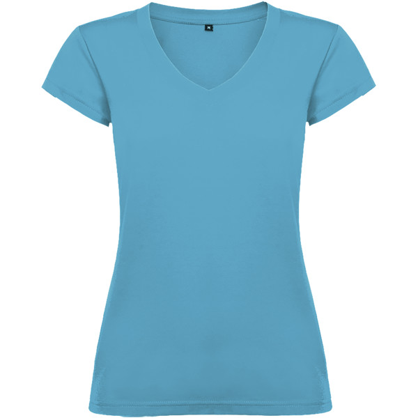 T-shirt a maniche corte con scollo a V da donna da 155 g/m² Victoria - Turchese / 3XL
