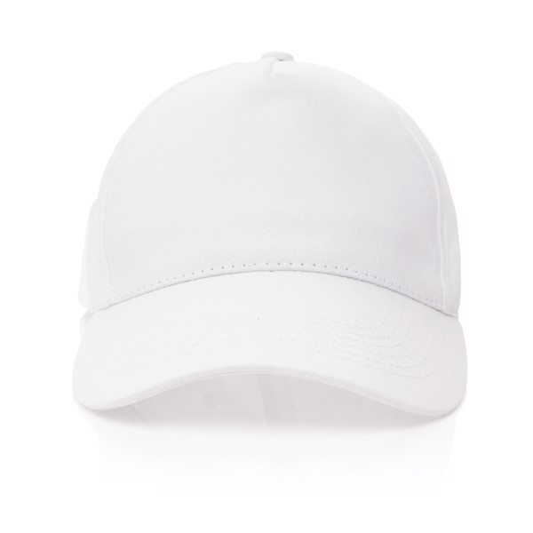 Casquette 5 panneaux en coton recyclé 190gr IMPACT - Blanc