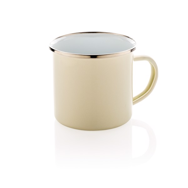 Vintage enamel mug - White