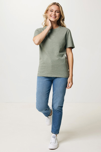 T-shirt en coton recyclé non teinté Iqoniq Manuel - Heather Green / XS