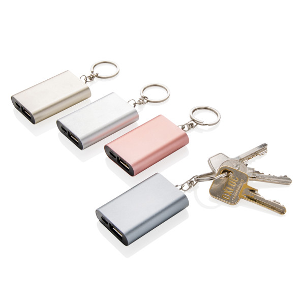 1.000 mAh keychain powerbank - Silver
