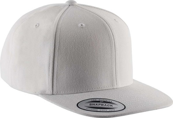 Flat Peak Cap - 6 Panels - White / White