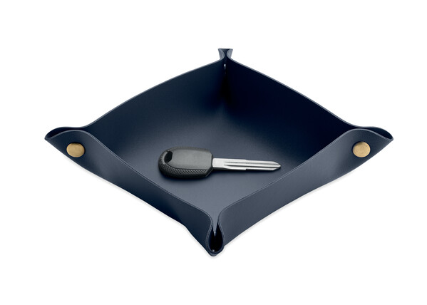 Vide-poches pliable en PU Keyspot - Bleu Marine