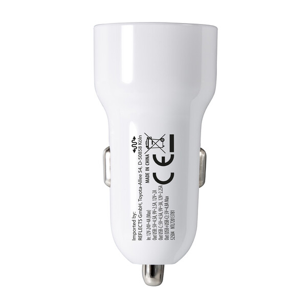 Chargeur de voiture USB-C et USB VALLEJO - blanc / 24 Watt