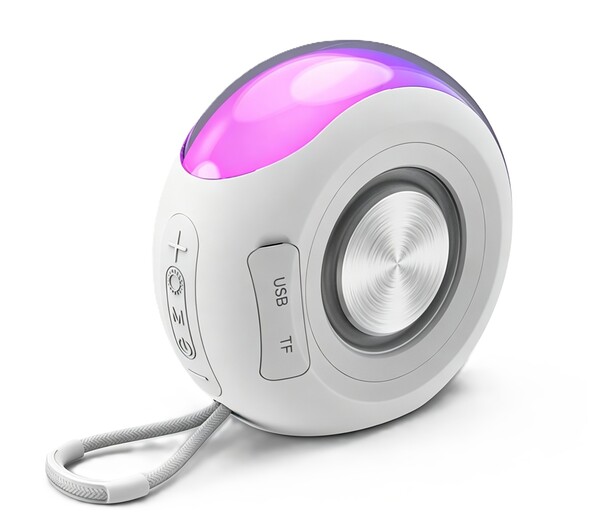 Bluetooth speaker with RGB lighting and FM radio - WHITE