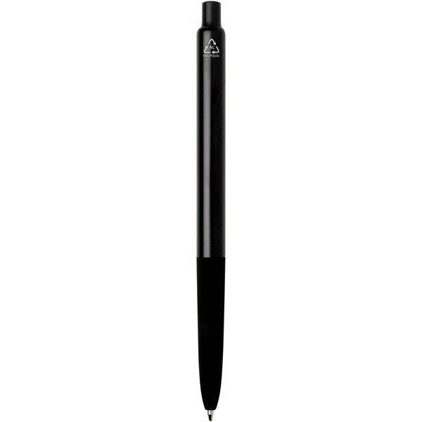 Soffit recycled aluminium click anodized ballpoint pen (blue ink) - Black