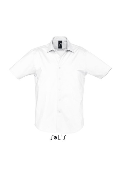 Sol's Broadway - Short Sleeve Stretch Men's Shirt - White / 3XL