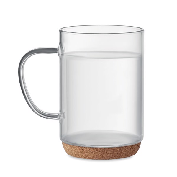 MB - Glass mug 400ml with cork base Lisbo