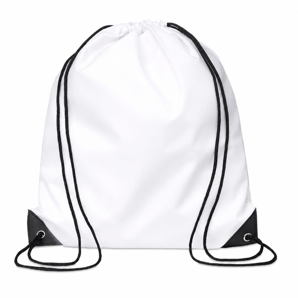 Full colour polyester drawstring bag with PU corners - 36x40cm