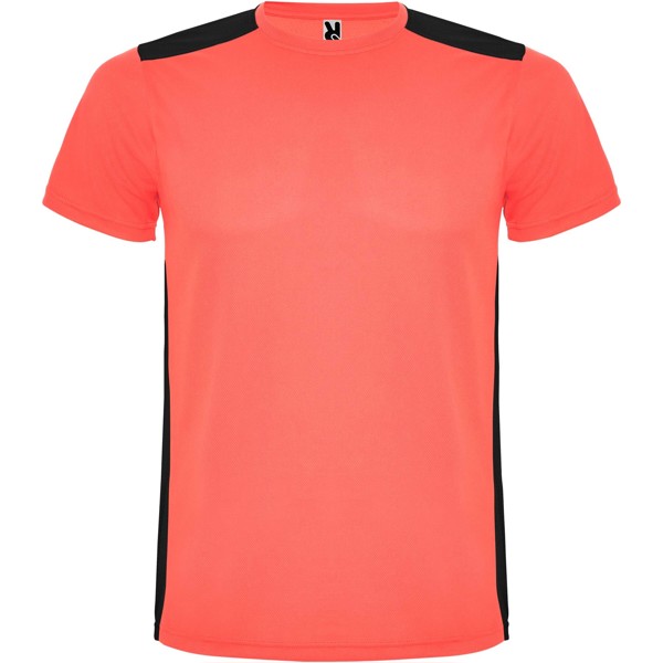 T-shirt sportiva a maniche corte da bambino Detroit - Corallo fluo / Nero / 12