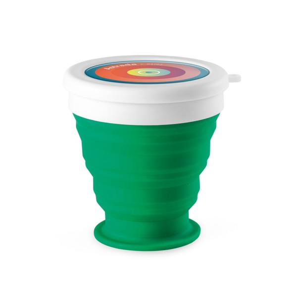 ASTRADA. Silicone and PP folding travel cup 250 mL - Green