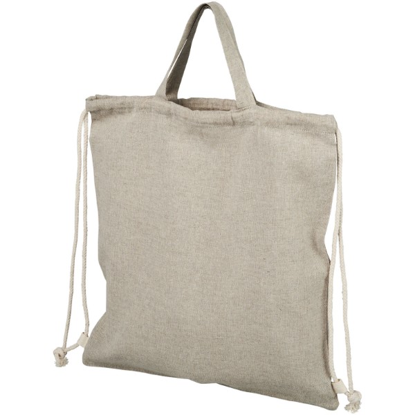 Pheebs batoh se stahovací šňůrkou ze směsi recyklované bavlny a polyesteru 150 g/m² - Heather natural