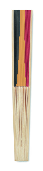 Leque bambu desenho bandeira Funfan - Preto