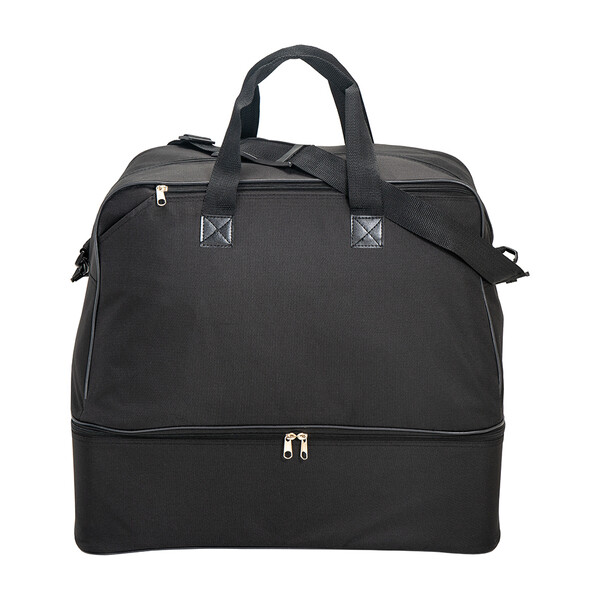 600D Polyester Sports/Travel Bag With Shoe Compartment (Without Tray) - Black