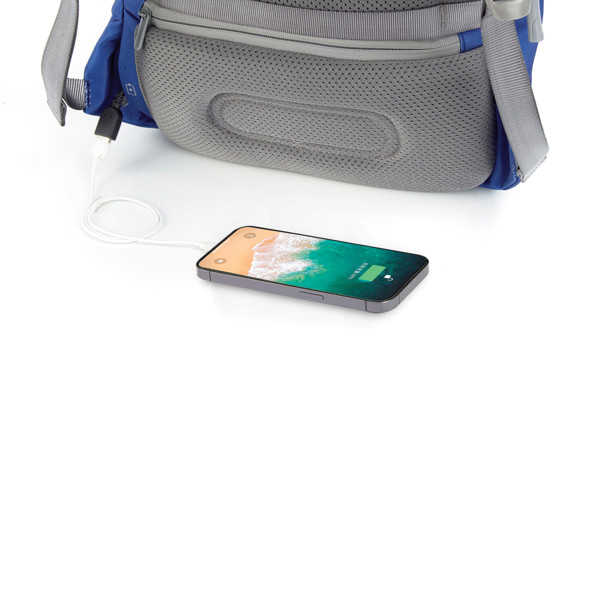 Bobby Soft, anti-theft backpack - Royal Blue / Grey