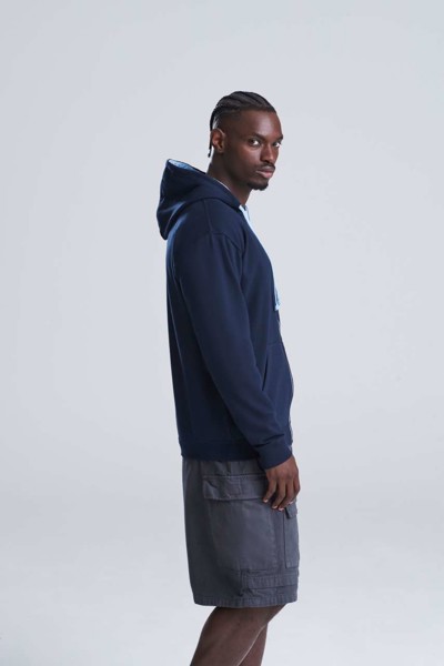 Varsity Zoodie - Heather Grey / French Navy / L