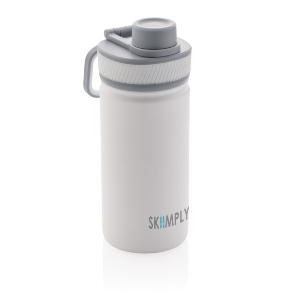 Vacuum stainless steel bottle with sports lid 550ml - White / Grey