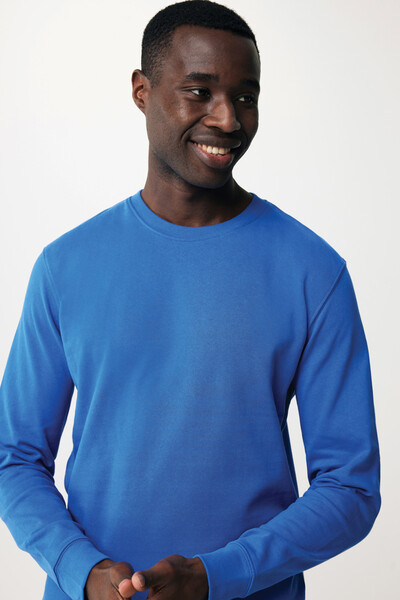 Sweater à col rond en coton recyclé Iqoniq Zion - Bleu Royal / XXL