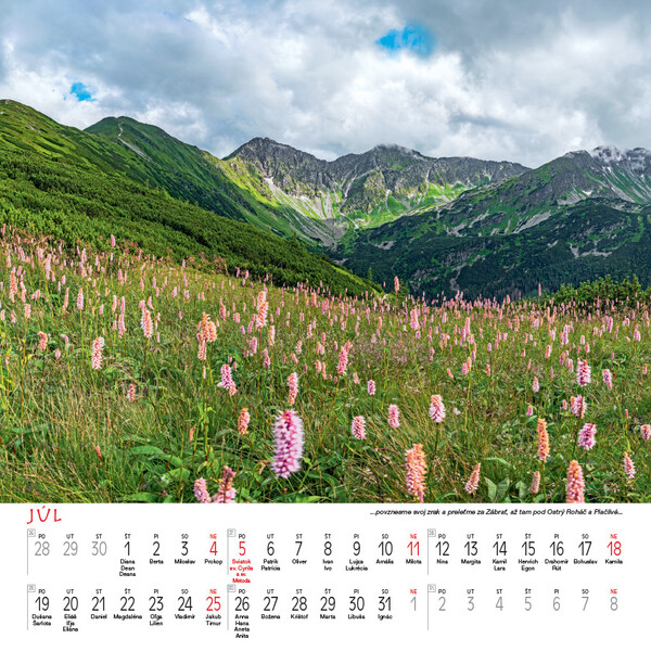 Nástenný Kalendár Tatry Štvorec 2027