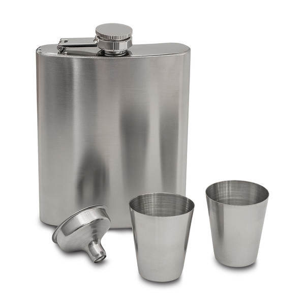 Lucan hip flask set - Silver