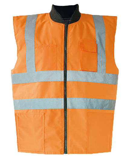 Hi-Vis Reversible Safety Bodywarmer Ural 2-In-1 - Signal Orange / XL