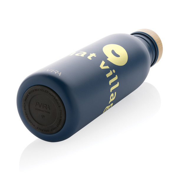 Bouteille d'eau 600ml en acier Avira Alcor RCS - Bleu Marine