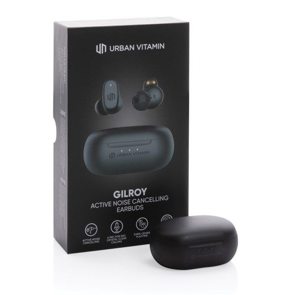 Ecouteurs hybride ANC et ENC Urban Vitamin Gilroy - Noir