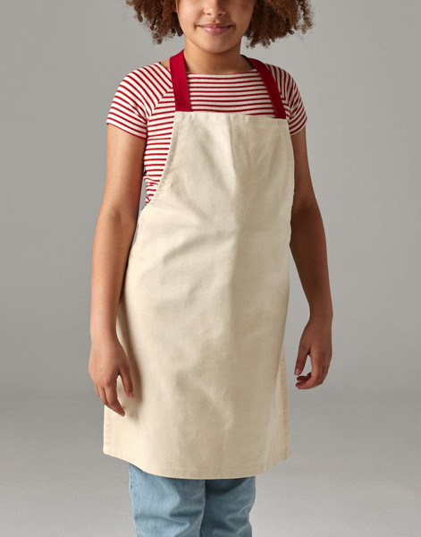 Fairtrade Cotton Junior Craft Apron - Natural / Pistachio / ONE SIZE
