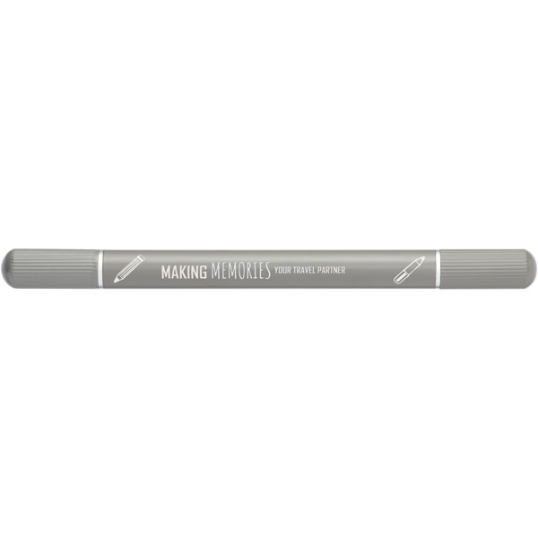 Skribo Kugelschreiber und Notizbuch im Set - grau