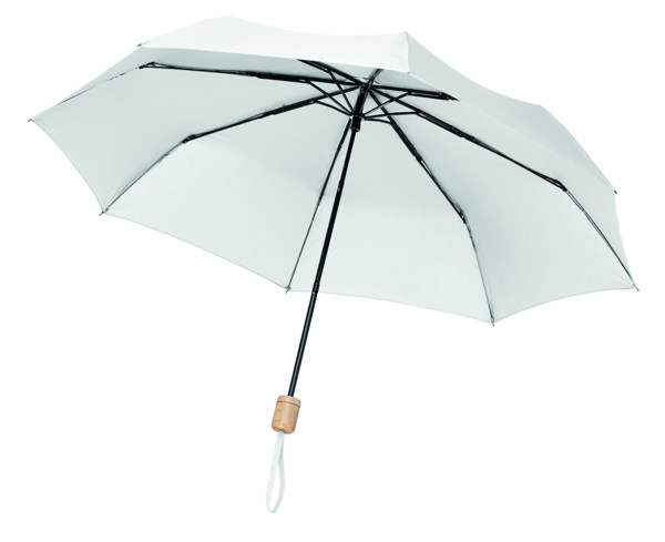 21 inch RPET foldable umbrella Tralee - White