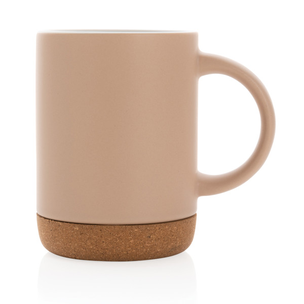 Keramický hrnček s korkovým podstavcom 280ml - Hnedá
