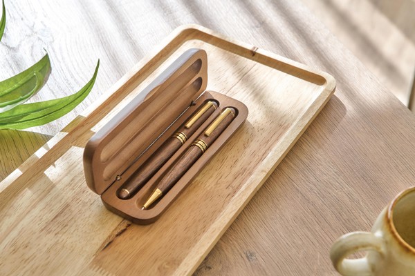 Walnut wooden pen set Adelina