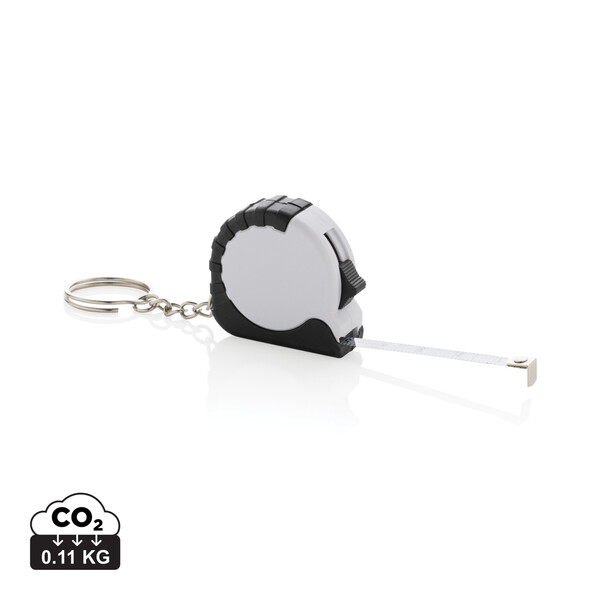 MeasureMate keychain tape, 1 meter, recycled ABS - White