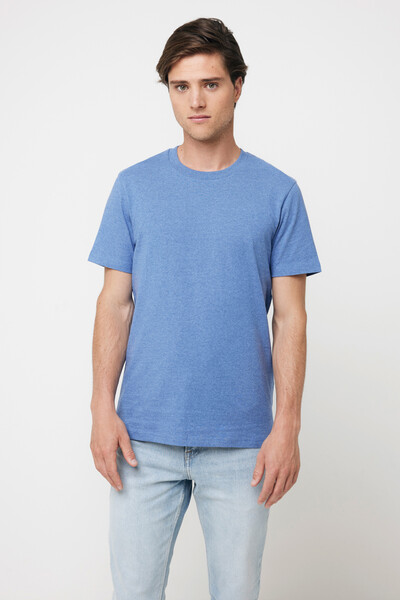 T-shirt en coton recyclé non teinté IQONIQ Manuel - Heather Blue / L