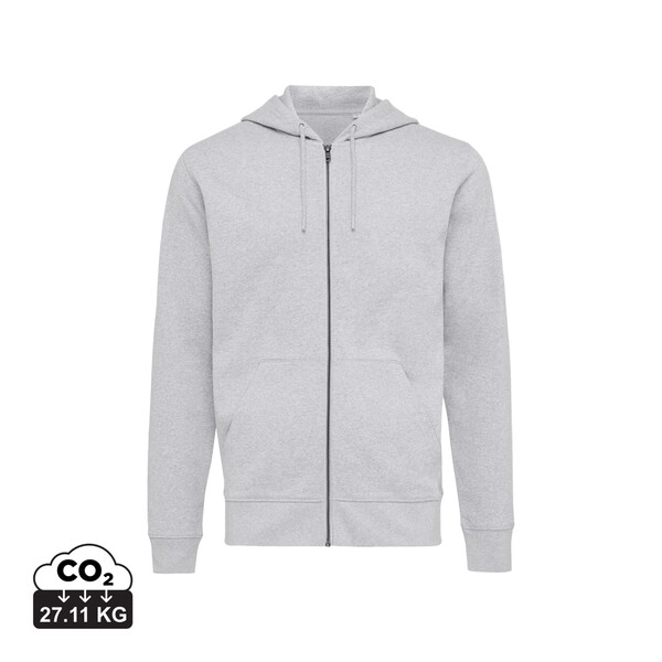 Mikina na zips s kapucňou Iqoniq Abisko z recykl. bavlny - Heather Grey / XS